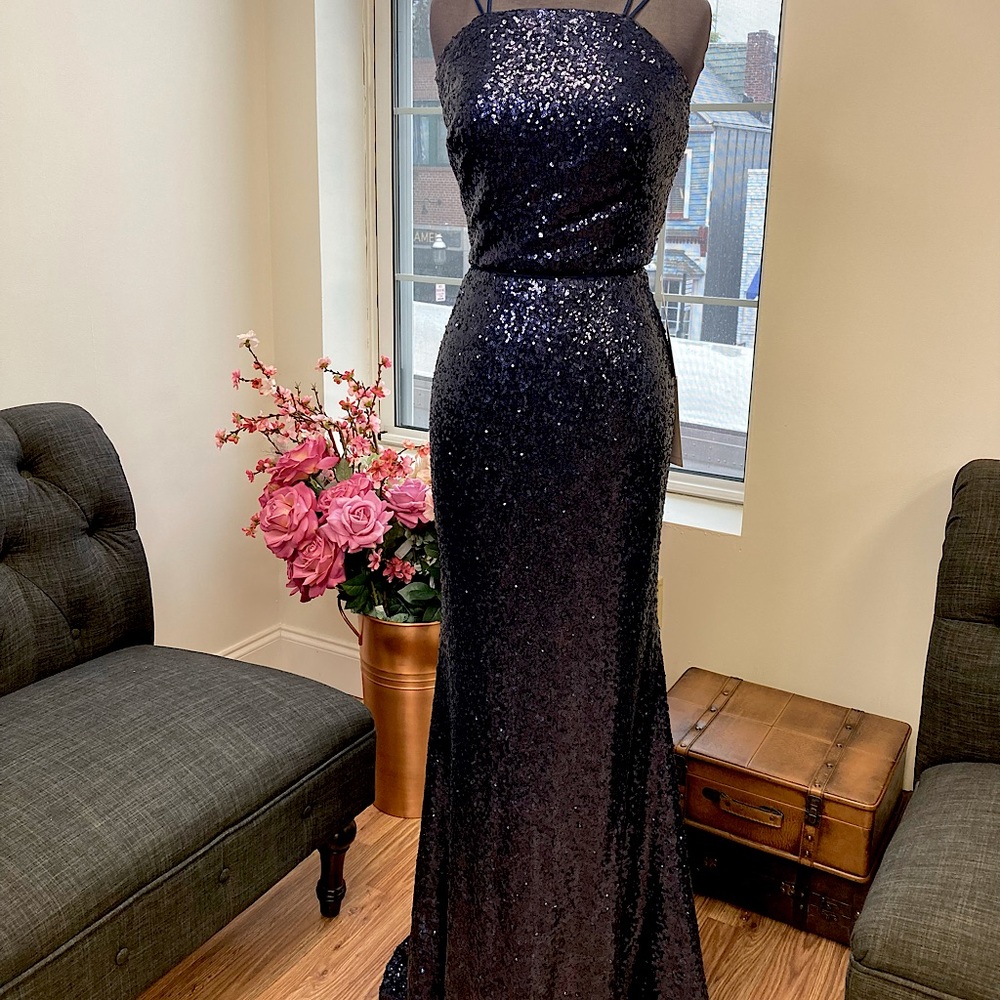 Navy sequence dress